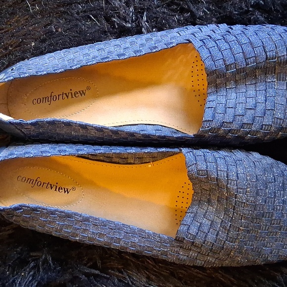 Comfortview Textured Blue Slip-Ons - Picture 1 of 6